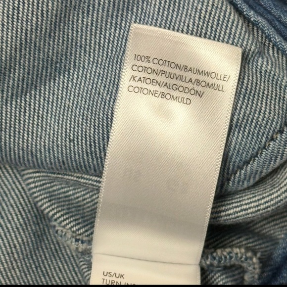 Liverpool Faded Blue Distressed Short Sleeve Denim Jean Shirt Jacket Extra Small - Picture 10 of 15